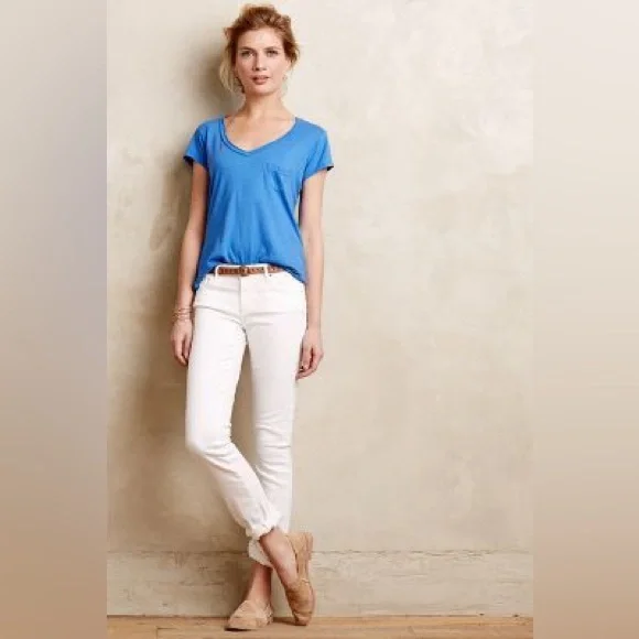 Ag Adriano Goldschmied The Stevie Slim Straight White Jeans Size 28 - Picture 1 of 6